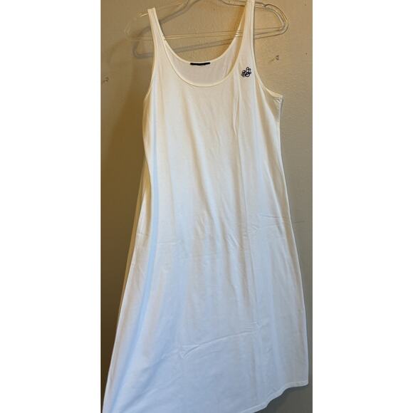 VTG 80's Ralph Lauren White Cotton Nightgown Slip Maxi Dress Long Pjs Crest Logo - Picture 11 of 11